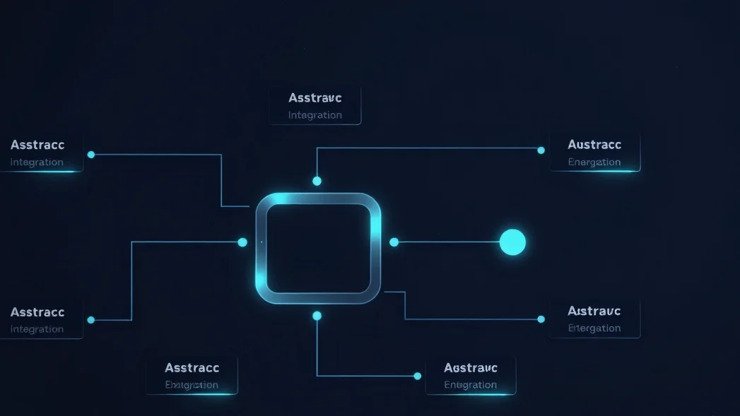 Abstract data flow representing custom integration, multi-color g