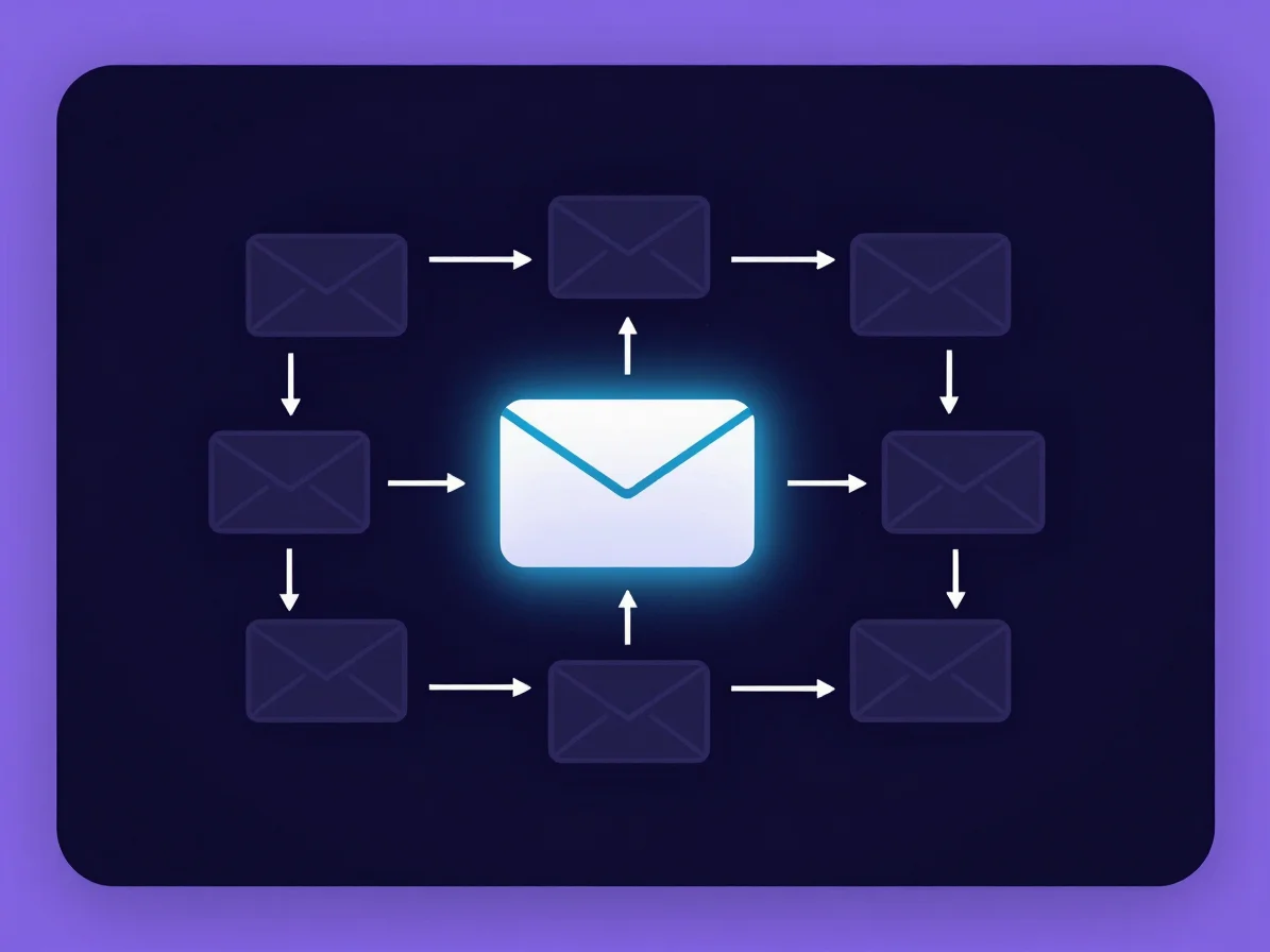 Abstract data flow representing email processing, subtle violet g
